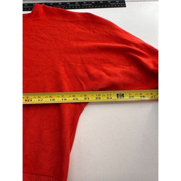 Cable & Gauge Coral Red 3/4 Sleeve Top XL Button Detail Dolman Holiday Sweater - Picture 4 of 7